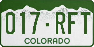 CO license plate 017RFT