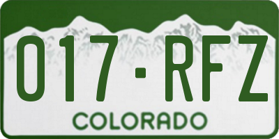 CO license plate 017RFZ