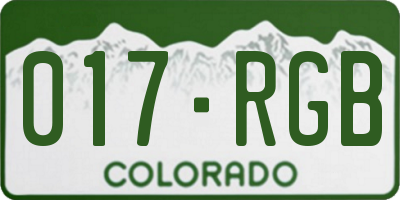 CO license plate 017RGB