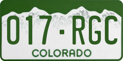 CO license plate 017RGC