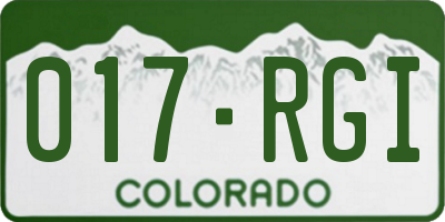 CO license plate 017RGI