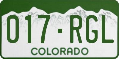 CO license plate 017RGL