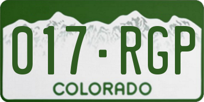 CO license plate 017RGP