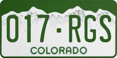 CO license plate 017RGS