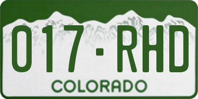 CO license plate 017RHD