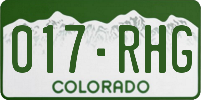 CO license plate 017RHG