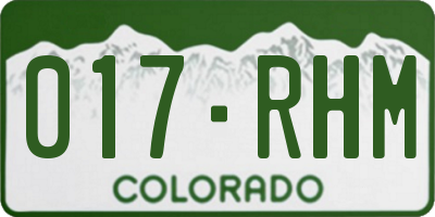 CO license plate 017RHM