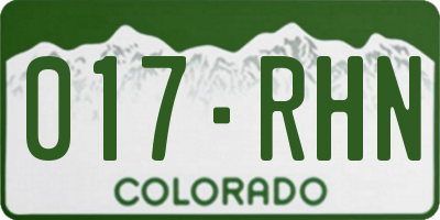 CO license plate 017RHN