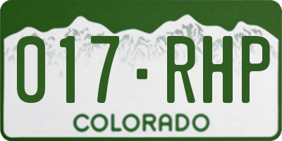 CO license plate 017RHP