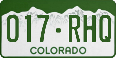 CO license plate 017RHQ