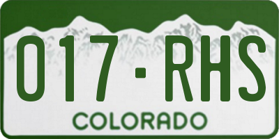 CO license plate 017RHS