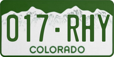CO license plate 017RHY