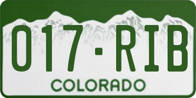 CO license plate 017RIB