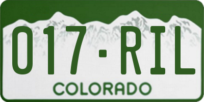 CO license plate 017RIL