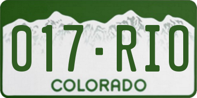 CO license plate 017RIO