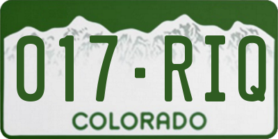 CO license plate 017RIQ