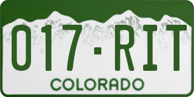 CO license plate 017RIT