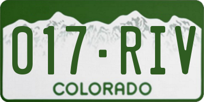 CO license plate 017RIV
