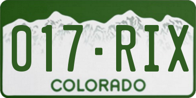 CO license plate 017RIX