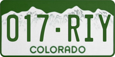 CO license plate 017RIY