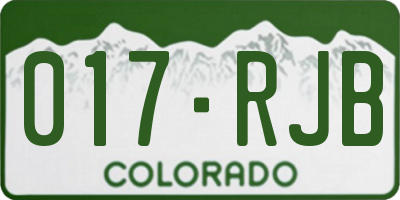 CO license plate 017RJB