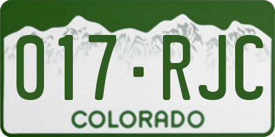 CO license plate 017RJC