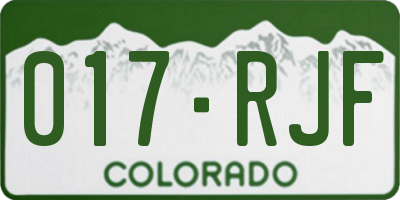 CO license plate 017RJF
