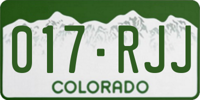 CO license plate 017RJJ