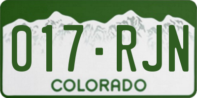 CO license plate 017RJN