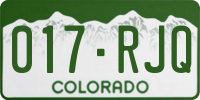 CO license plate 017RJQ