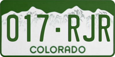 CO license plate 017RJR
