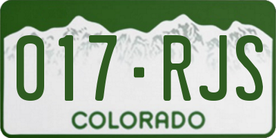 CO license plate 017RJS