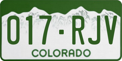 CO license plate 017RJV