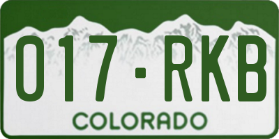 CO license plate 017RKB