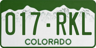 CO license plate 017RKL