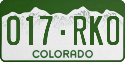 CO license plate 017RKO