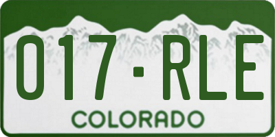 CO license plate 017RLE