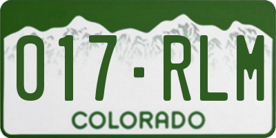 CO license plate 017RLM