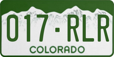 CO license plate 017RLR