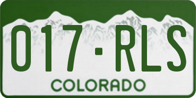 CO license plate 017RLS
