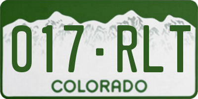 CO license plate 017RLT