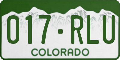 CO license plate 017RLU