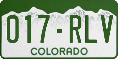 CO license plate 017RLV