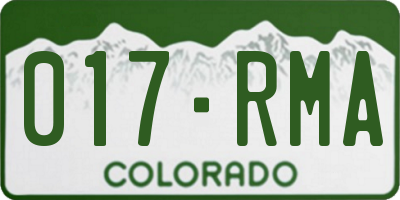 CO license plate 017RMA