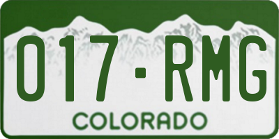CO license plate 017RMG