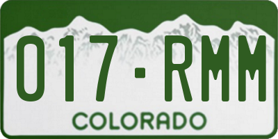 CO license plate 017RMM