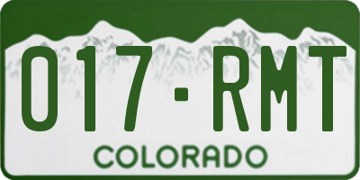CO license plate 017RMT