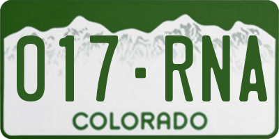 CO license plate 017RNA