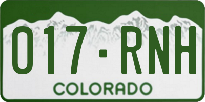 CO license plate 017RNH