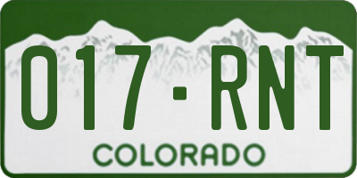 CO license plate 017RNT